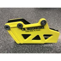 Dirtbike Australia TM Designworks Rear Chain Guide Yamaha A MX Shell and Inner Rub Block Yellow