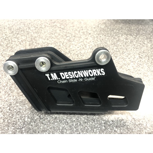 Dirtbike Australia TM Designworks Rear Chain Guide Yamaha A MX Shell and Inner Rub Block Black