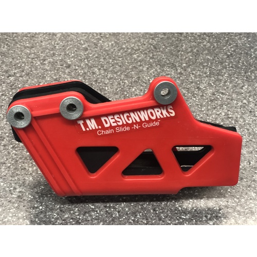 Dirtbike Australia TM Designworks Rear Chain Guide Yamaha A MX Shell and Inner Rub Block Red