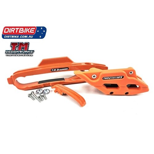 TM Designworks  Slide & Guide Kit  F1 ORANGE : (23->C) SX/SXF/XC/XCF.   (24->C) EXC/EXCF/XCW/XCWF.   Husqvarna  (23->C)  FC/FX/TC/TX.   (24->C)  FE/TE